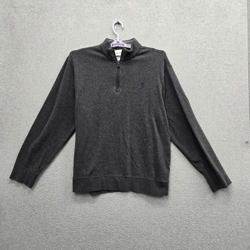 Polo Ralph Lauren Men Sweatshirt XL Gray Embroidered Quarter Zip Activewear